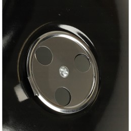 Garden charcoal grill round, closed, with lid and shelf, ventilation 41x41