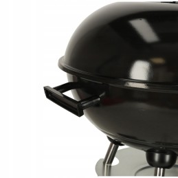 Garden charcoal grill round, closed, with lid and shelf, ventilation 41x41