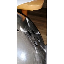 Garden charcoal grill round, closed, with lid and shelf, ventilation 41x41