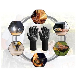Karščiui atsparios orkaitės pirštinės iki 800°C – neslidžios, atsparios ugniai, idealiai tinka kepimui ant grotelių ir orkaitėje