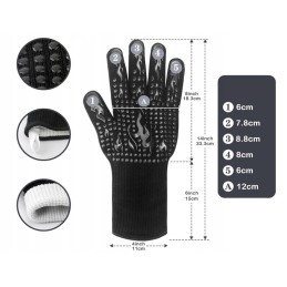 Karščiui atsparios orkaitės pirštinės iki 800°C – neslidžios, atsparios ugniai, idealiai tinka kepimui ant grotelių ir orkaitėje