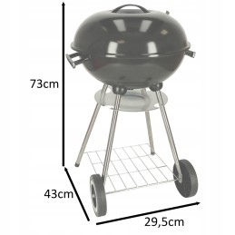 Ogļu dārza grils briketēm, slēgts, ar ventilācijas vāku un plauktu