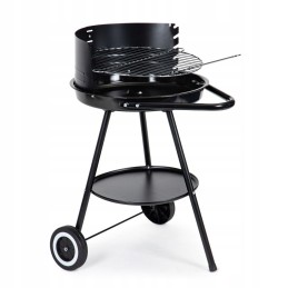 Round garden grill with adjustable grate height