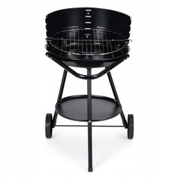 Round garden grill with adjustable grate height
