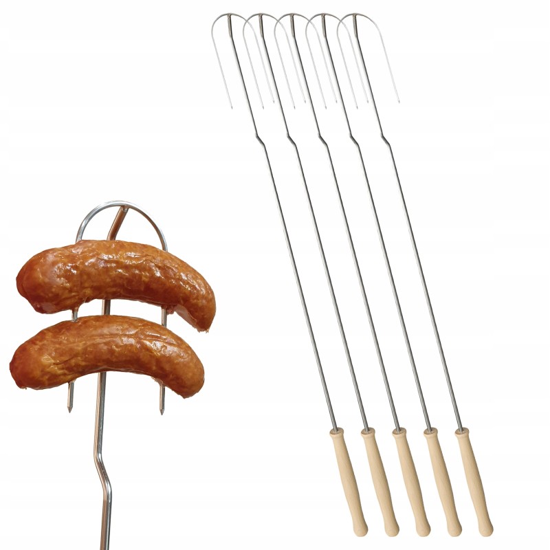 Wo 70 židinio šakutė 70 cm griliui, nerūdijančio plieno šakutė, laužo lazda