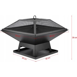 Fire pit with cover for garden on steel plot