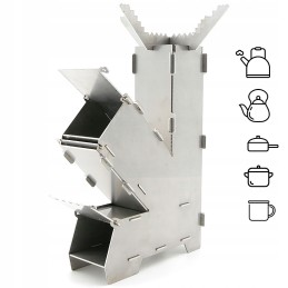 Mini krosnelė survival raketinis židinys sulankstoma lauko krosnelė - darmet