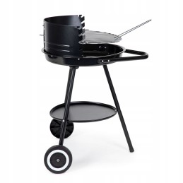 Round garden grill with adjustable grate height