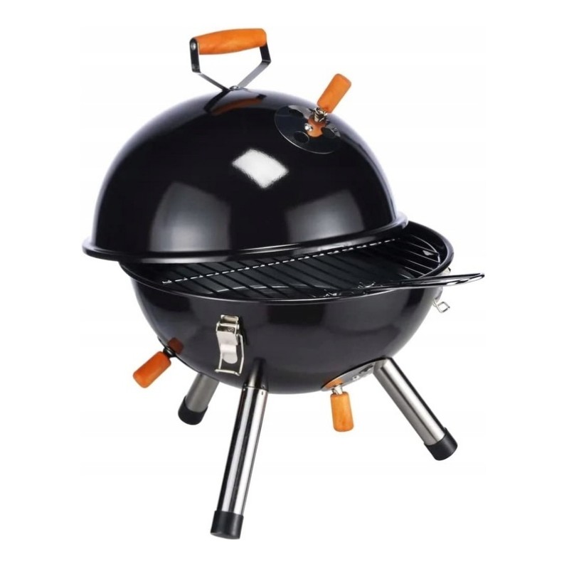 Nešiojama, plona, turistinė sodo anglių kepsninė su dangteliu