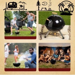 Nešiojama, plona, turistinė sodo anglių kepsninė su dangteliu