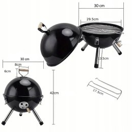 Nešiojama, plona, turistinė sodo anglių kepsninė su dangteliu