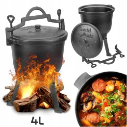 Ketaus katilas 4l medžioklės puodas kepsniams