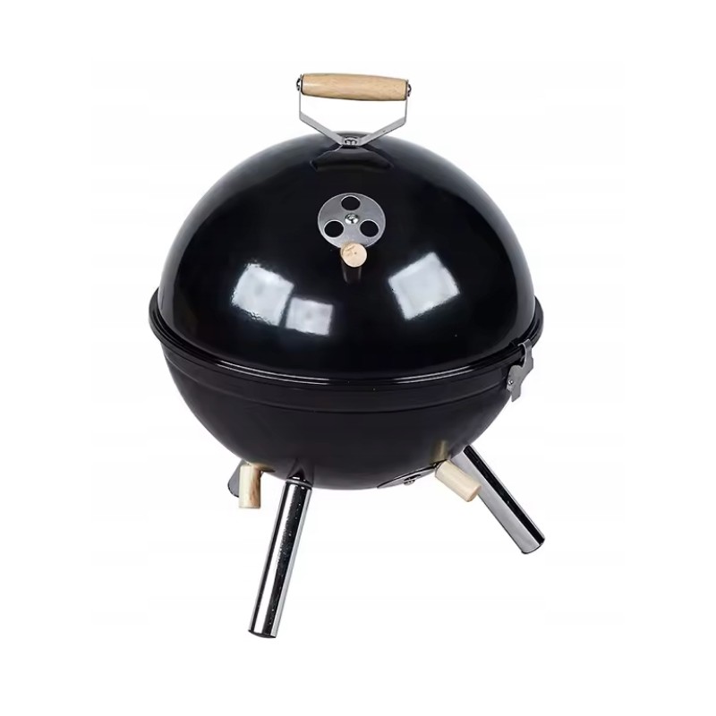 Nešiojama, plona, turistinė sodo anglių kepsninė su dangteliu