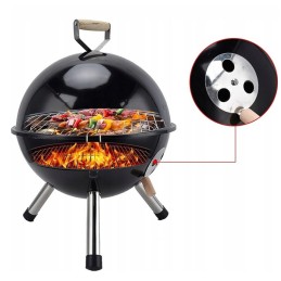 Nešiojama, plona, turistinė sodo anglių kepsninė su dangteliu