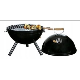 Nešiojama, plona, turistinė sodo anglių kepsninė su dangteliu