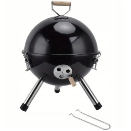 Nešiojama, plona, turistinė sodo anglių kepsninė su dangteliu