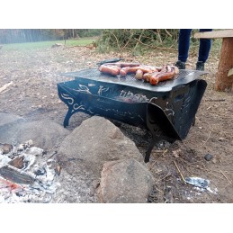 Turistinis anglies grilis, sulankstomas nešiojamasis grilis