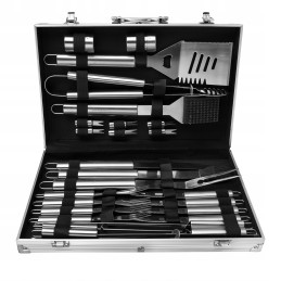 Grilio stalo įrankiai lagamine – praktiškas ir elegantiškas rinkinys, turintis daug privalumų, ypač skirtas kepsnių mėgėjams.