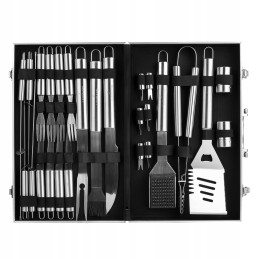 Grilio stalo įrankiai lagamine – praktiškas ir elegantiškas rinkinys, turintis daug privalumų, ypač skirtas kepsnių mėgėjams.