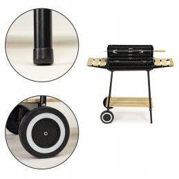 Anglies kepsninė su dangčiu ir reguliuojamomis lentynomis, 2 medinėmis grotelėmis