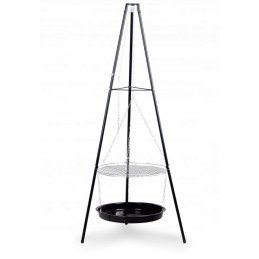 Trikojis sodo židinys su grotelėmis 47cm 150cm pakabinamas 2in1 reguliavimas