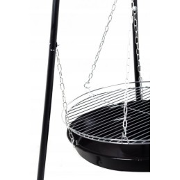 Trikojis sodo židinys su grotelėmis 47cm 150cm pakabinamas 2in1 reguliavimas