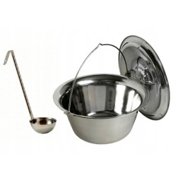 Hungarian stainless steel cauldron 8l with lid