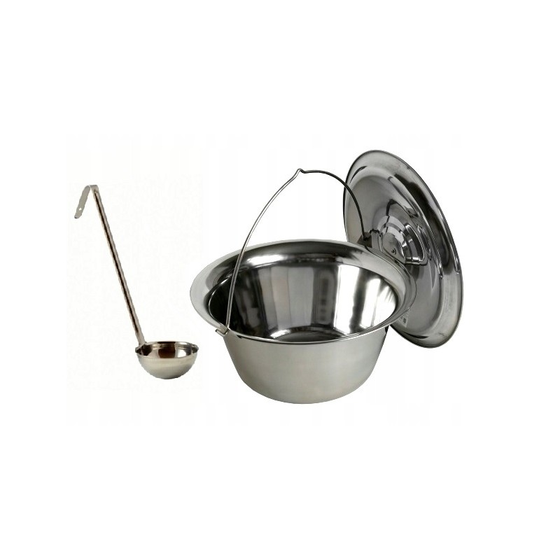 Hungarian stainless steel cauldron 8l with lid