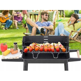 ⭐Sodo kepsninė didelė anglis BBQ reguliuojamos grotelės lentynos ratai nešiojami⭐