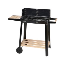 ⭐Sodo kepsninė didelė anglis BBQ reguliuojamos grotelės lentynos ratai nešiojami⭐