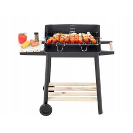 ⭐Sodo kepsninė didelė anglis BBQ reguliuojamos grotelės lentynos ratai nešiojami⭐