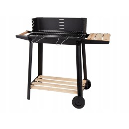 ⭐Sodo kepsninė didelė anglis BBQ reguliuojamos grotelės lentynos ratai nešiojami⭐