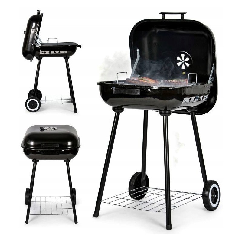 Sodo grilis su šarnyriniu dangteliu + ratukai