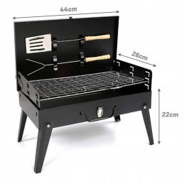 Rossner anglies grilis 25 x 42 cm nešiojamas + pūstuvas apšvietimui nemokamai