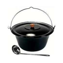 Enameled cauldron 8 l with lid and ladle!
