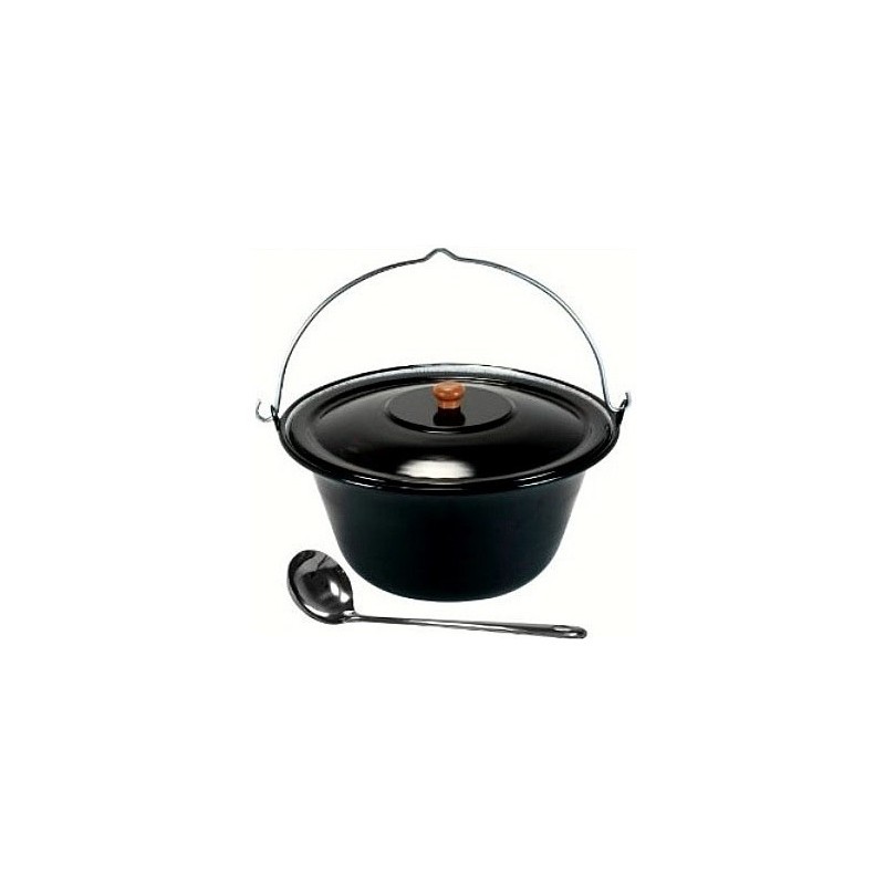 Enameled cauldron 8 l with lid and ladle!