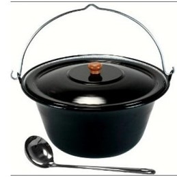 Enameled cauldron 8 l with lid and ladle!