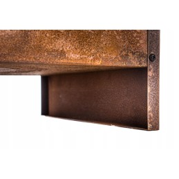 Naujas didelis rūdžių spalvos sodo židinys su grotelėmis