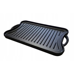 Cast iron rectangular double-sided grill plate for grill grate 42 x 26 cm