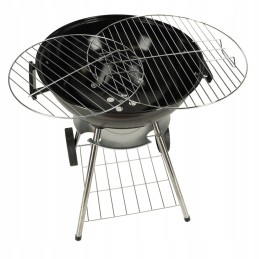 Sodo anglis grilis su dangčiu, didelėmis grotelėmis, 41 cm, apvaliais turistiniais ratukais