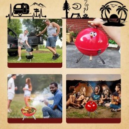 Nešiojami nedideli turistinio sodo anglių griliai su dangteliu