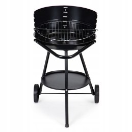 Round garden grill with adjustable grate height