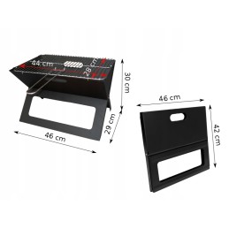 Nešiojama turistinė kepsninė, sulankstomas lagaminas, grotelės