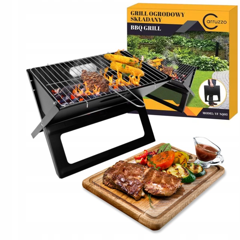 Nešiojama turistinė kepsninė, sulankstomas lagaminas, grotelės