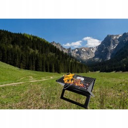 Nešiojama turistinė kepsninė, sulankstomas lagaminas, grotelės