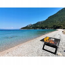 Nešiojama turistinė kepsninė, sulankstomas lagaminas, grotelės