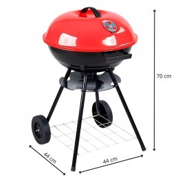 Nešiojama apvali medžio anglies kepsninė, dangtis, peleninė, ratai, kepsninės grotelės