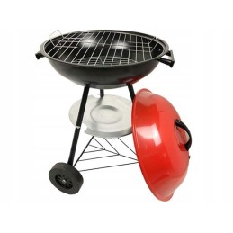 Sodo briketinė anglis grilis su ratukais, dangtelis, apvalus, rakinamas, nešiojamas