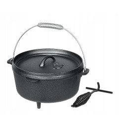 Ketaus puodas ant kojelių su dangteliu, 4 26 puodai