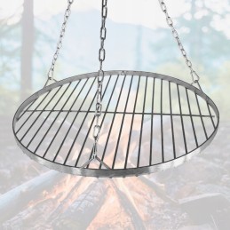 ⭐️Apvalios nerūdijančio plieno židinio grotelės 45cm su pakabinama grandine⭐️